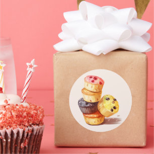 Fall des Muffin Tower Runder Aufkleber