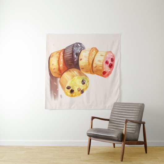 Fall des Muffin Tower Wandteppich (Beispiel (Horizontal))