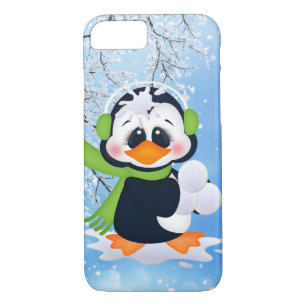 Fall des Schneeball-kämpfender WeihnachtsPinguins Case-Mate iPhone Hülle
