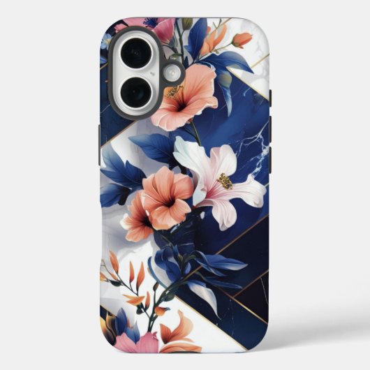 Fall des tropischen Hibiskus Navy iPhone Case-Mate iPhone Hülle (Rückseite)