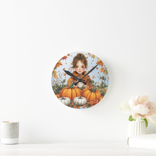 Fall Design Wall Clock Runde Wanduhr (Zuhause)
