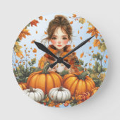 Fall Design Wall Clock Runde Wanduhr (Vorderseite)