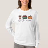 Fall Dies ist die Jahreszeit Kaffee Äpfel Pumpkin  T-Shirt (Vorderseite)