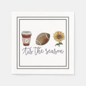 Fall Dies ist die Saison erste Kaffee-Fußball-Blum Serviette (Vorderseite)