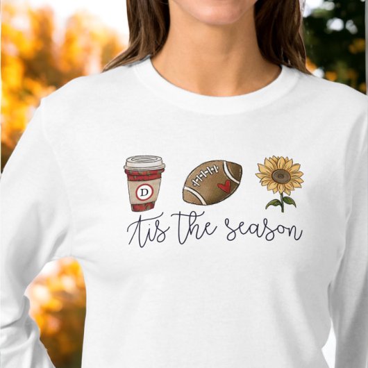 Fall Dies ist die Saison erste Kaffee-Fußball-Blum T-Shirt