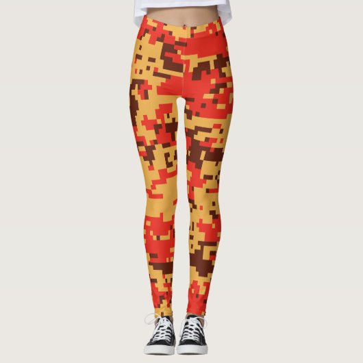Fall Digital Camouflage Muster Leggings (Vorderseite)