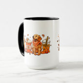 Fall Dog Tasse, Golden Retriever, Fall Vibes Tasse (Vorderseite Links)