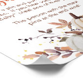 Fall Don't Say Baby Shower Game Sign Pumpkins Poster (Ecke)