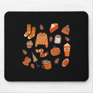 Fall Doodles Pumpkin Gewürzwetter Vintage Frauen Mousepad