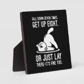 Fall Down Sieben Mal - Niedliche Funny Cat Motivat Fotoplatte (Vorderseite)
