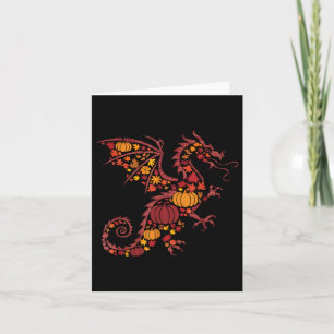 Fall Dragon Erntedank Herbst Pumpen Women Men Karte