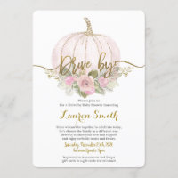 Fall Drive by Baby Dusche Mädchen rosa Kürbis