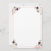 Fall Drive by Baby Shower Mädchen bordeauxrot und Einladung (Rückseite)