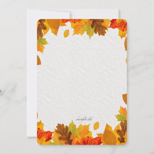 Fall-Duschen-Regenschirm-Einladung Einladung (Rückseite)