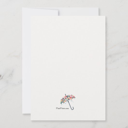 Fall-Duschen-Regenschirm-Einladung Einladung (Rückseite)