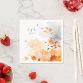 Fall Dusty Blue und Brown Wedding Serviette (Beispiel)