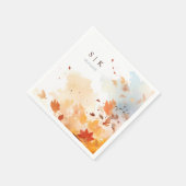 Fall Dusty Blue und Brown Wedding Serviette (Ecke)