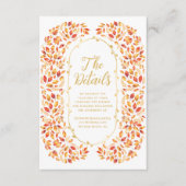 Fall Earth Tones Rustikale Blätter Hochzeitdetails Begleitkarte (Vorderseite)