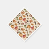Fall Earthy Orange Wasserfarbe Pumpkin Maple Blätt Serviette (Ecke)