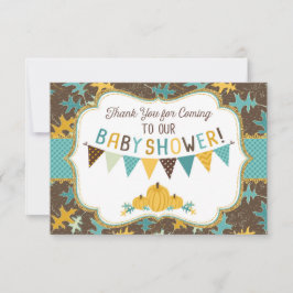 Fall-Eichen-Blätter-GoldGlitzer-Kürbise danken Dankeskarte