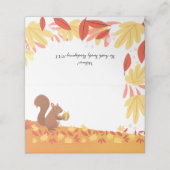Fall Eichhörnchen mit Nut and Herbstlaubs Platzkarte (Außenseite Aufgefaltet)