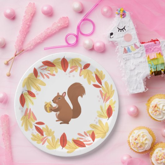 Fall Eichhörnchen mit Nut Pappteller (Party)