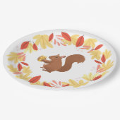 Fall Eichhörnchen mit Nut Pappteller (Schrägansicht)