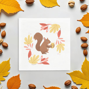 Fall Eichhörnchen mit Nut Serviette