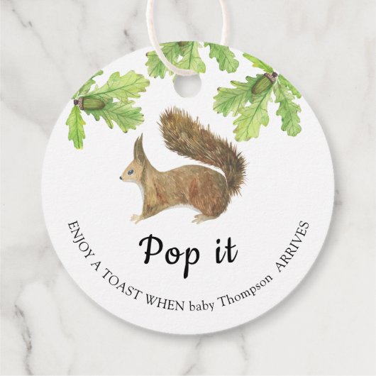 Fall Eichhörnchen - Pop! Wenn sie Pop Geschenkanhänger (Rückseite)