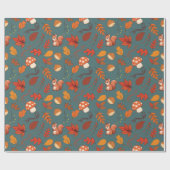 Fall Eichhörnchen und Pilz-Pilz Nahtloses Wrapping Geschenkpapier (Flach)