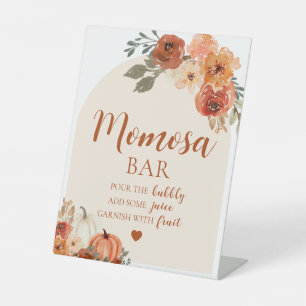 Fall ein kleines Pumpkin Baby Dusche Momosa Bar Si Sockelschild