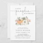 Fall eine kleine Pumpkin Baby Dusche Einladung (Vorderseite)