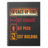 Fall eines Git Commit Git Push Coding Programmiere Notizblock (Vorderseite)