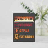 Fall eines Git Commit Git Push Coding Programmiere Postkarte (Stehend Vorderseite)