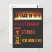 Fall eines Git Commit Git Push Coding Programmiere Postkarte (Vorne/Hinten)