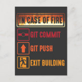 Fall eines Git Commit Git Push Coding Programmiere Postkarte (Vorderseite)