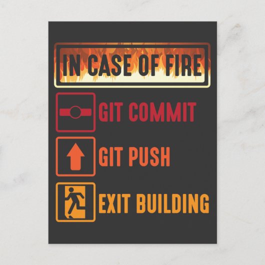 Fall eines Git Commit Git Push Coding Programmiere Postkarte (Vorderseite)