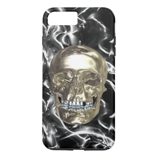 Fall: Electric Chrome Skull iPhone 7 Case-Mate iPhone Hülle (Rückseite)