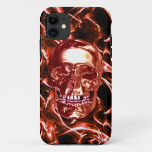 Fall: Electric Red Chrome Skull iPhone 5 Case-Mate iPhone Hülle