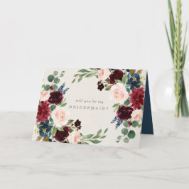 Fall Elegance Bridesmaid Card Karte