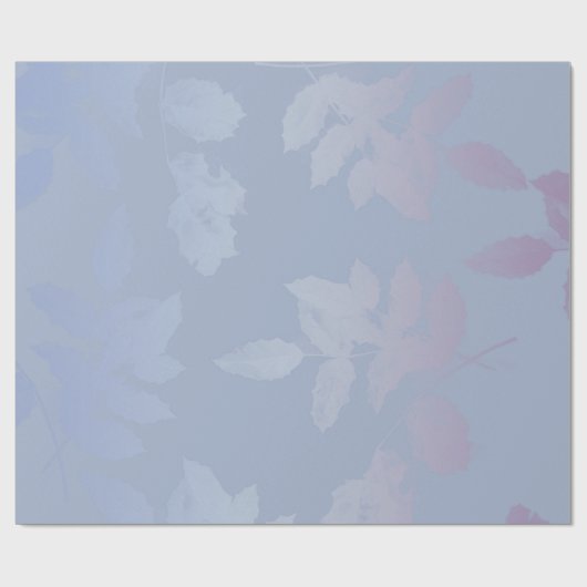 Fall Elegance | Dusty Blue Lila Blätter Ephemera Geschenkpapier (Flach)