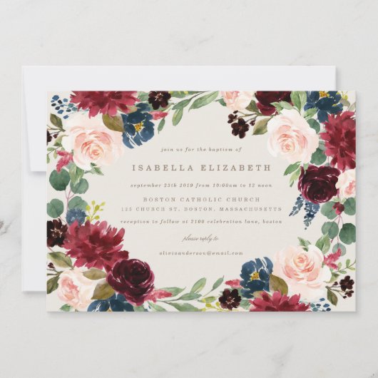 Fall Elegance Taufe Einladung (Vorderseite)