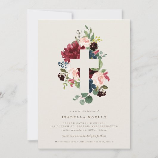 Fall Elegance Taufe Einladung (Vorderseite)