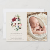 Fall Elegance Taufe Foto Einladung (Vorderseite)