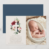 Fall Elegance Taufe Foto Einladung (Vorne/Hinten)