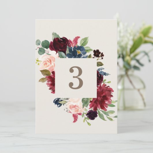 Fall Elegance-Tischnummern Menükarte (Stehend Vorderseite)