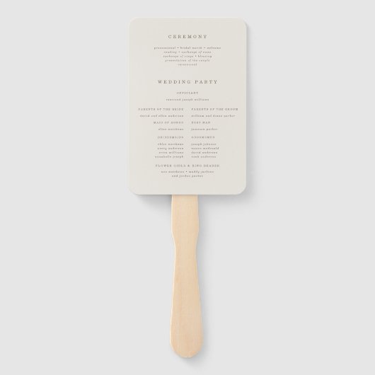 Fall Elegance Wedding Program Fan Fächer (Rückseite)