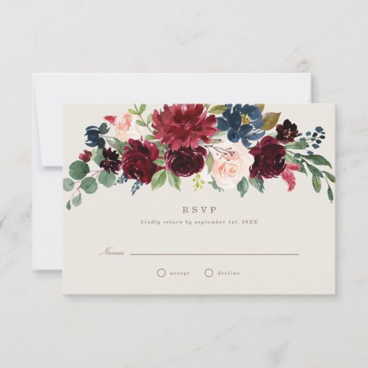 Fall Elegance Wedding RSVP Einladung (Vorderseite)