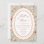 Fall Elegant Floral Baby Shower Einladung (Vorderseite)