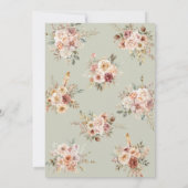 Fall Elegant Floral Baby Shower Einladung (Rückseite)